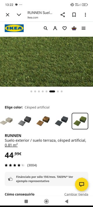 Césped artificial para terraza