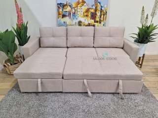 Sofá cama chaise longue con arcón