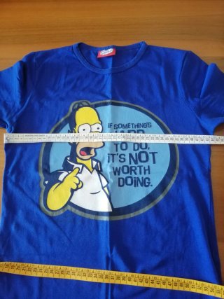 Maglietta Blu Homer Simpson If Something's Hard