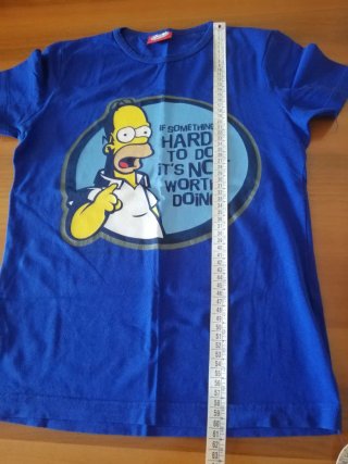 Maglietta Blu Homer Simpson If Something's Hard