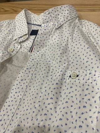 Camisa blanca estampada manga larga M