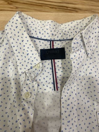Camisa blanca estampada manga larga M