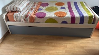 Cama nido beige y gris 90 por 1,90