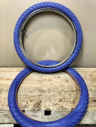 2 pneus BMX 20"x2.125 azuis neumaticos cubiertas