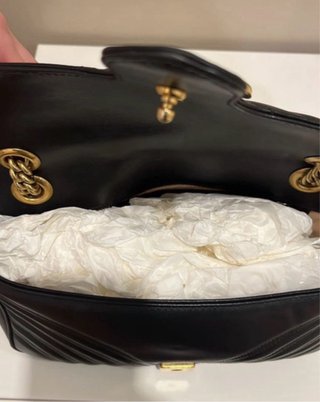 Borsa Gucci Marmont Nera Pelle Oro