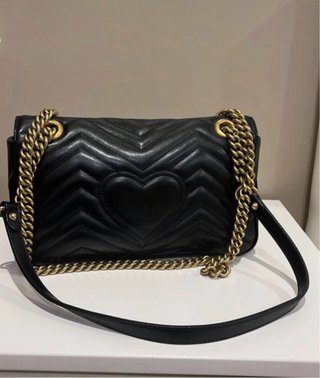 Borsa Gucci Marmont Nera Pelle Oro