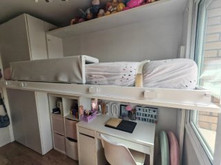 Cama abatible madera impecable JJP