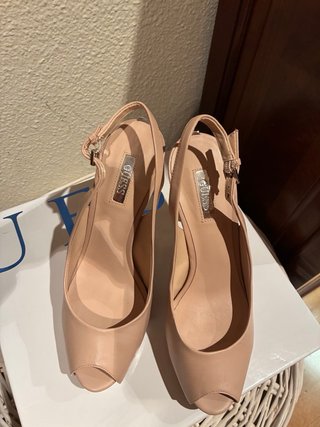 Zapatos Guess Beige Tacón Peep Toe