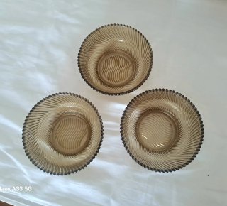 Tris Ciotoline Vetro Fumé Vintage Dessert