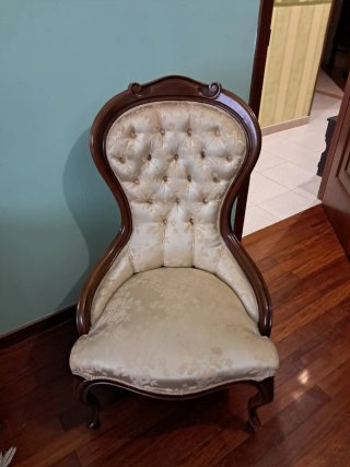 Conjunto 2 sillones tela y madera beige