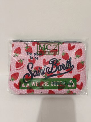 Pochette Saint Barth con fragole e cuori