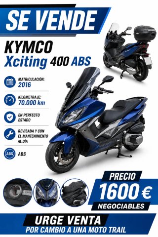 Kymco Xciting 400 ABS Azul/Gris