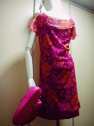 Vestido floral manga corta