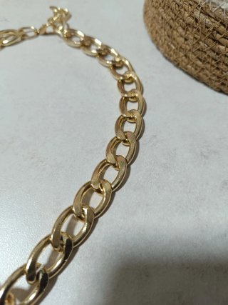 Collar cadena dorada con cristal mujer