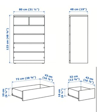 Cómoda MALM 6 cajones IKEA