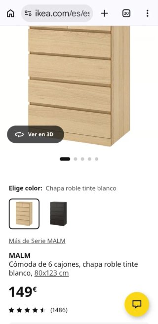 Cómoda MALM 6 cajones IKEA