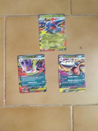 3 Cartas Pokémon EX Mega Gengar, Mega Sharpedo