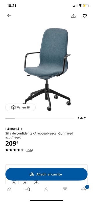Silla de escritorio LANGFJÄLL Ikea gris