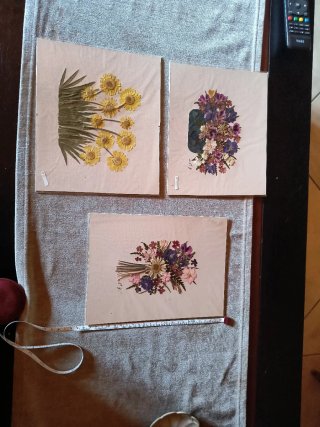 3 Piezas Flores Prensadas Originales