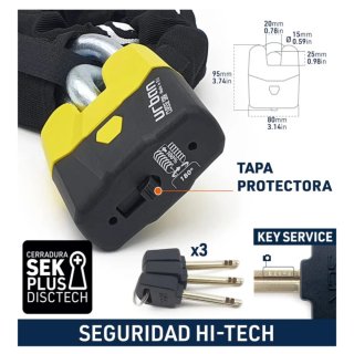 Cadena, candado y anclaje Urban Security para moto