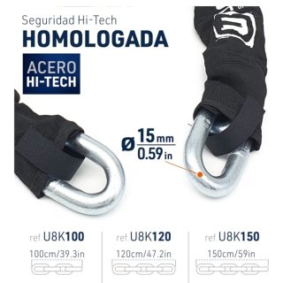 Cadena, candado y anclaje Urban Security para moto