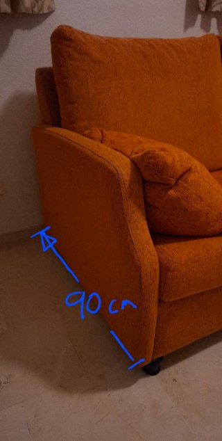Sofá Cama 2 plazas. Naranja Oscura