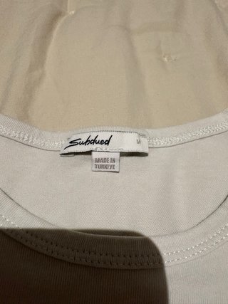Camiseta Crop Básica Blanca Subdued Talla M