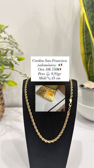 Cadena Cordon San Francisco Oro 18k 750