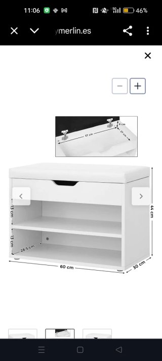 Banco zapatero  con asiento ver descripción
