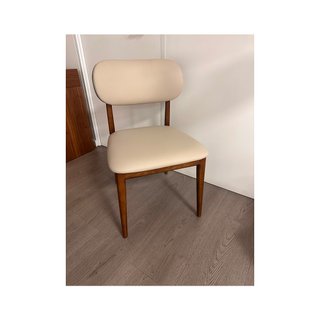 Silla Angel Cerdá polipiel beige y madera - nueva!