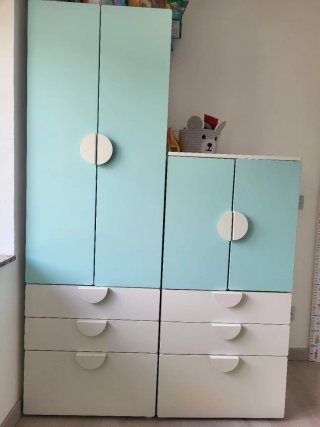 Armario infantil Ikea mint y blanco