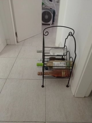 Portabottiglie in Ferro Forgiato Nero