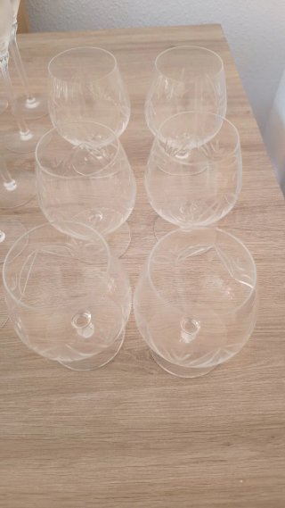 Lote copas vino y licor cristal