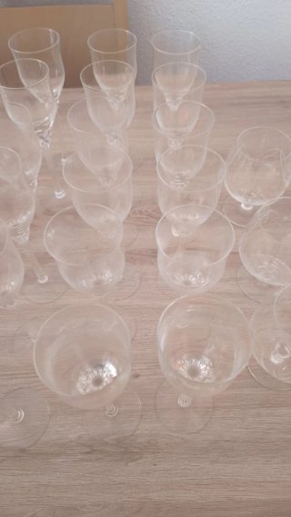 Lote copas vino y licor cristal