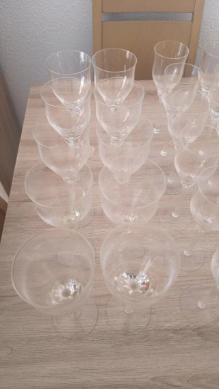 Lote copas vino y licor cristal