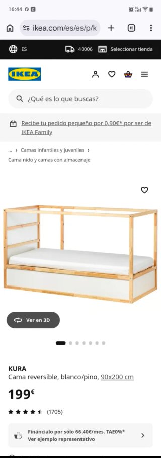 Cama litera Kura Ikea reversible