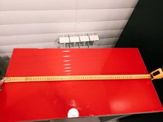 Mesa cocina cristal extensible gris/rojo