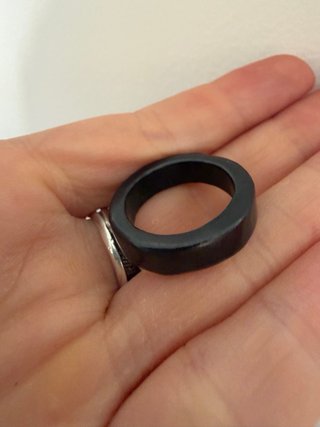 Anillo Grueso Shungita Natural Negro