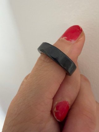 Anillo Grueso Shungita Natural Negro