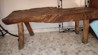 2 Banco de madera teca rústico