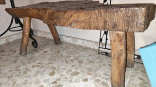 2 Banco de madera teca rústico