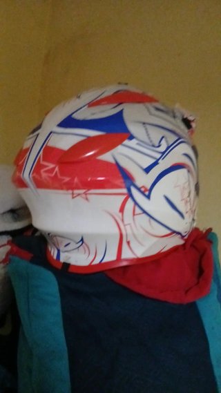 Casco UFO Cross/Enduro Blanco/Azul/Rojo