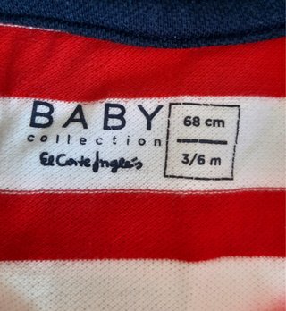 Polo de mangas largas blanco y rojo