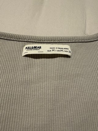 Camiseta acanalada Pull&Bear gris Talla M