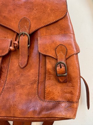 Mochila Cuero Artesanal Marrón
