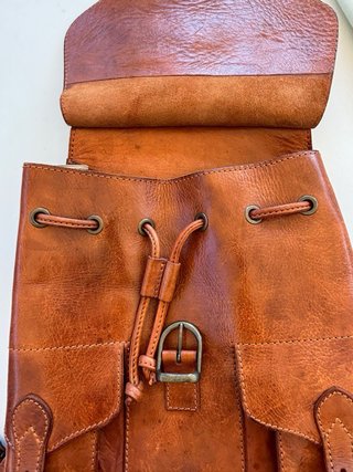 Mochila Cuero Artesanal Marrón
