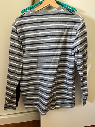 Sudadera Fred Perry Rayas Gris Azul Blanco