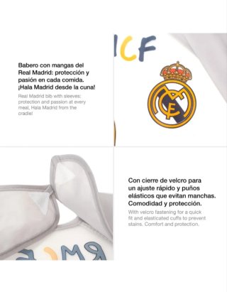 Babero Real Madrid rosa león y leopardo
