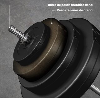 Barra con discos para entrenamiento