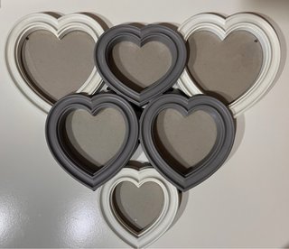 Marco de fotos corazón blanco y gris